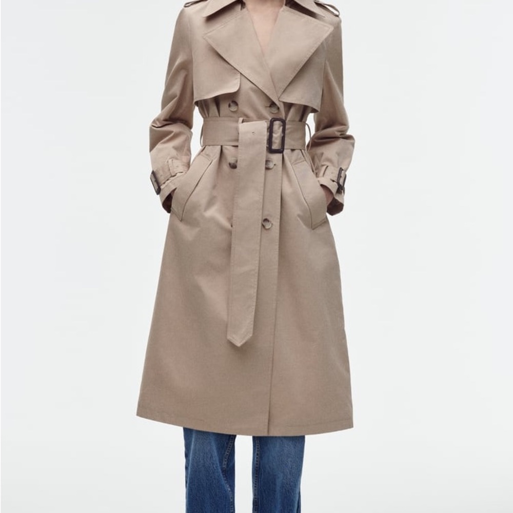 NWT Zara Belted Oversized Trench Coat Sz S - Picture 1 of 12